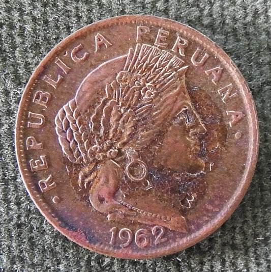 Peru 1962 5 Centavos Coin - Circulated