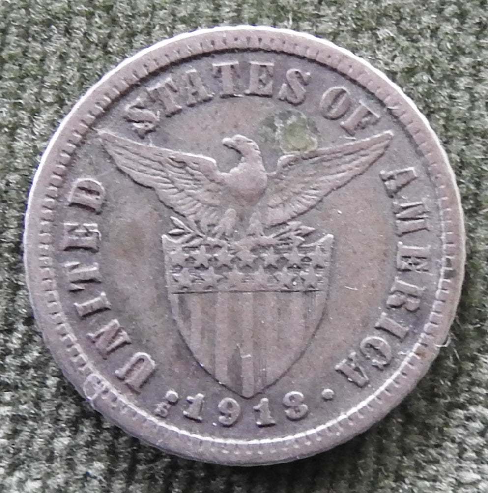 Philippines 1913 10 Centavos Coin