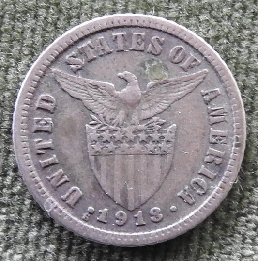 Philippines 1913 10 Centavos Coin