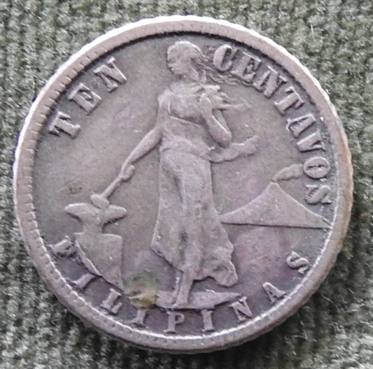 Philippines 1913 10 Centavos Coin