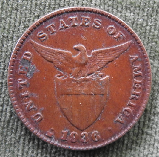 Philippines 1936 M 1 Centavo USA Coin