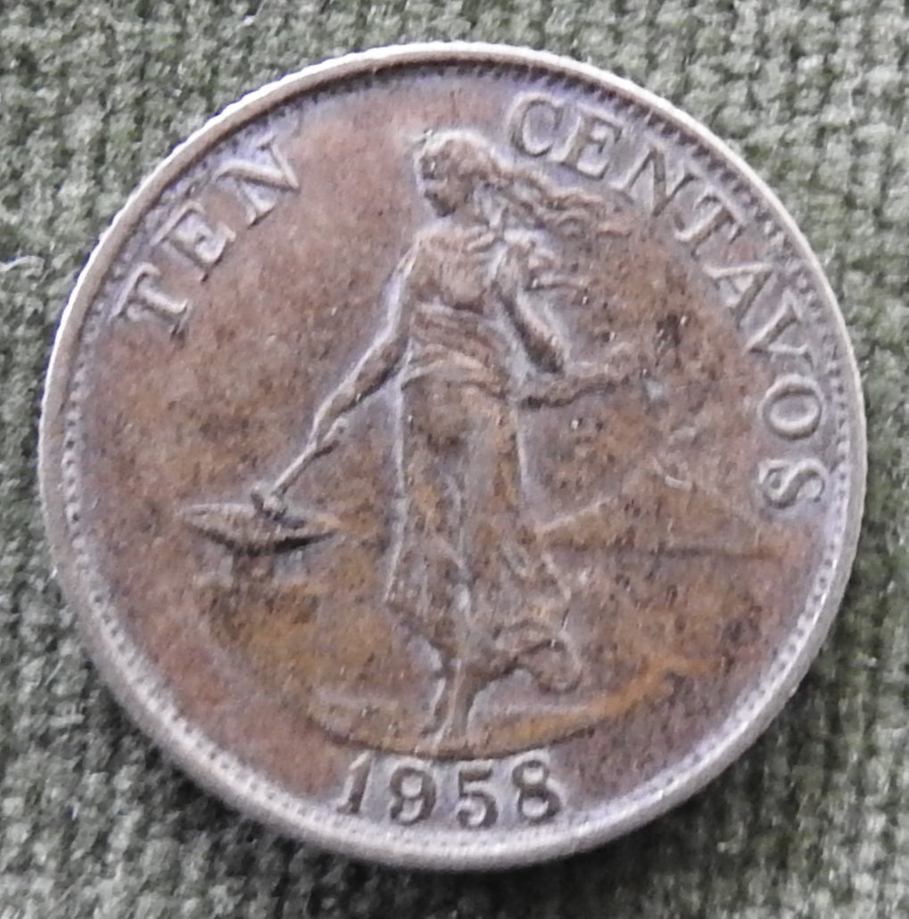 Philippines 1958 10 Centavos Coin - Circulated
