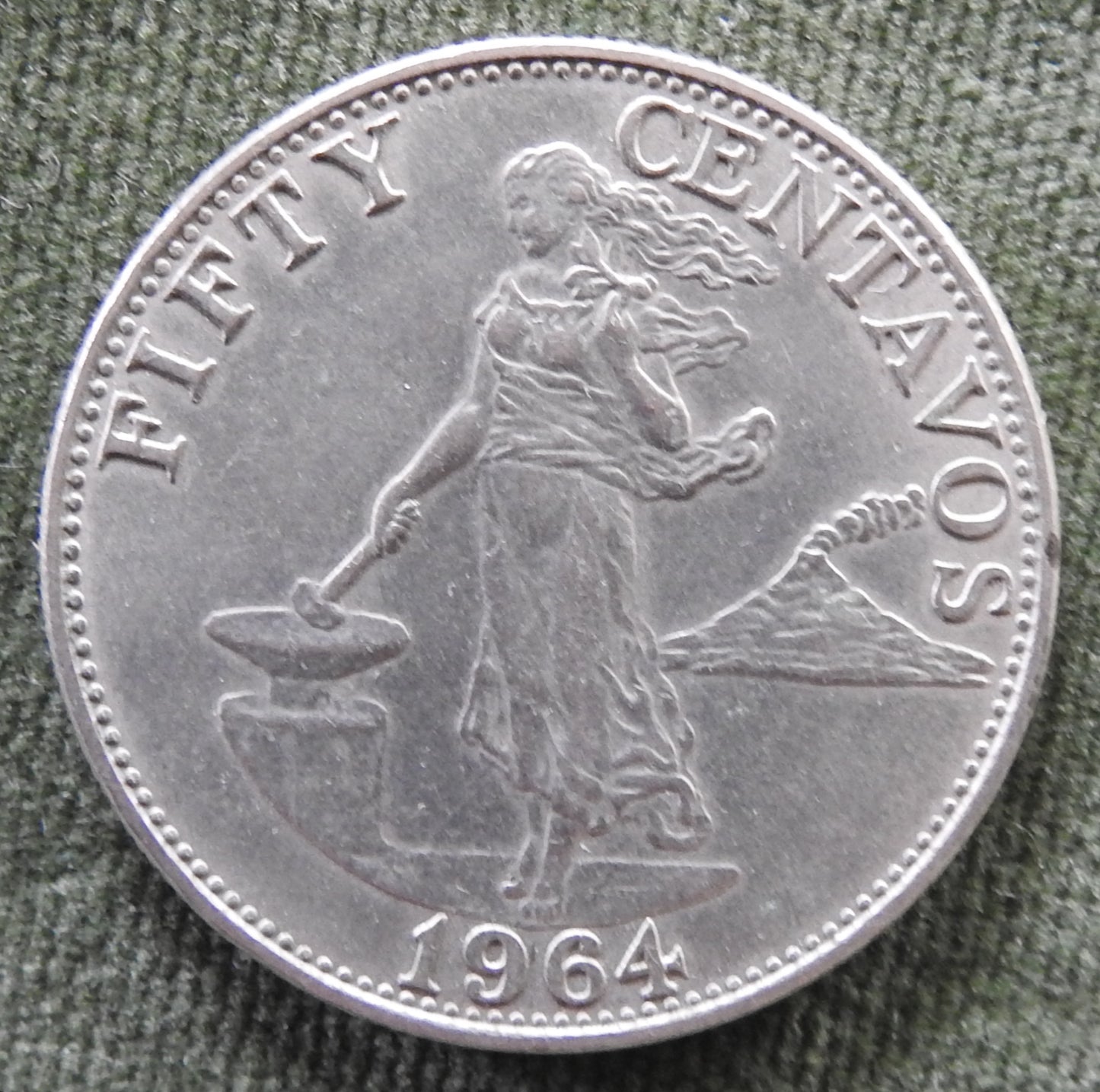 Philippines 1964 50 Centavos Lady Liberty Coin
