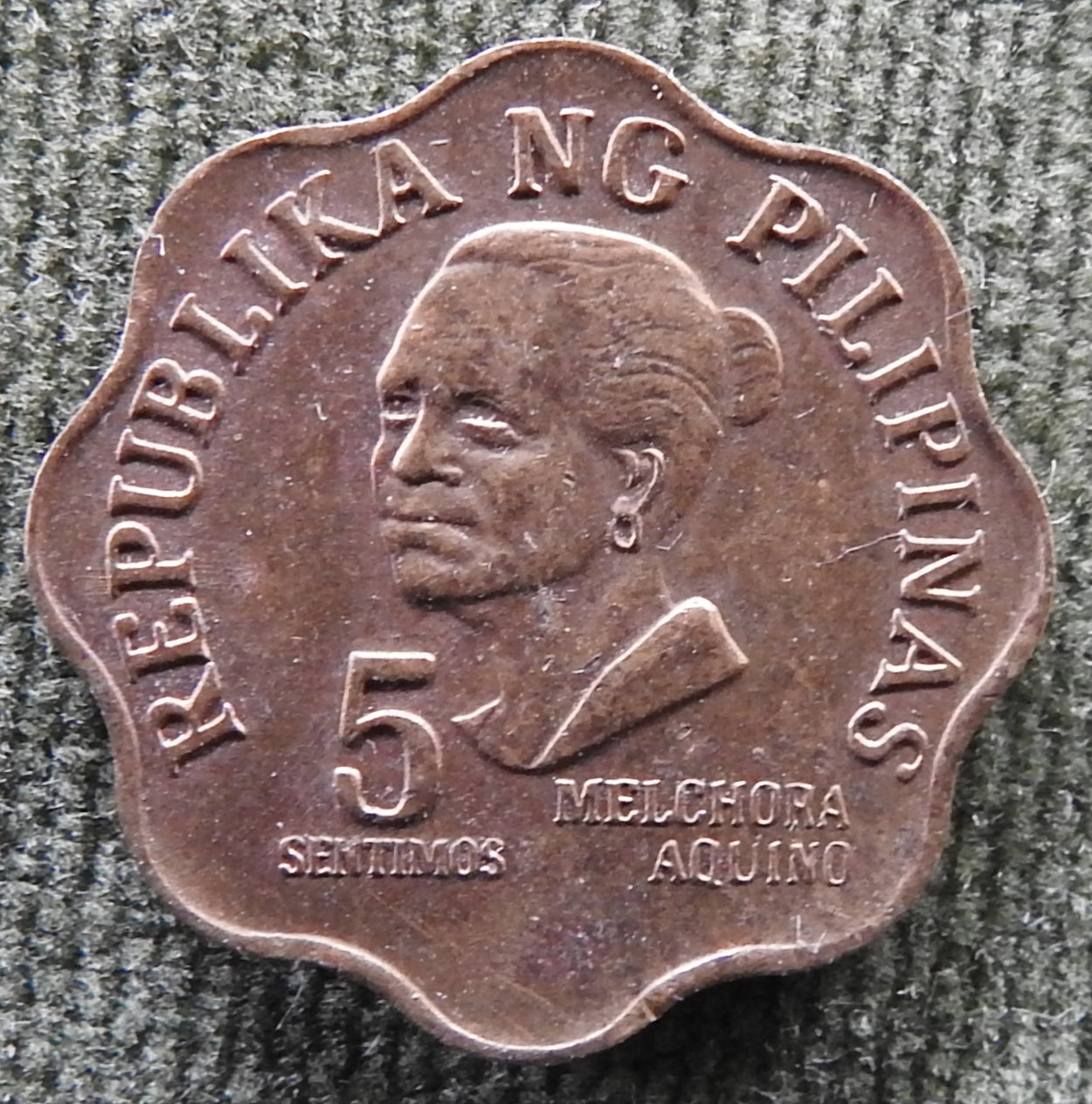 Philippines 1976 5 Sentimo Melchora Aquino Coin