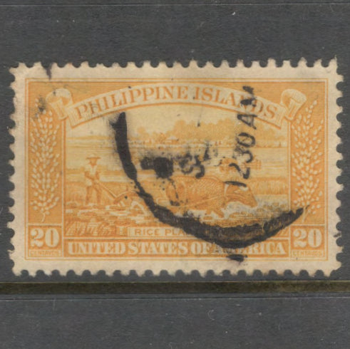 Philippines 1932 20 Centavo Multicoloured Local Motives Stamp - Perfin: 11.0
