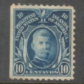 Philippines 1917 - 1931 10 Centavos Blue Personalities General Henry W Lawlon Stamp - Perfin: 11.0