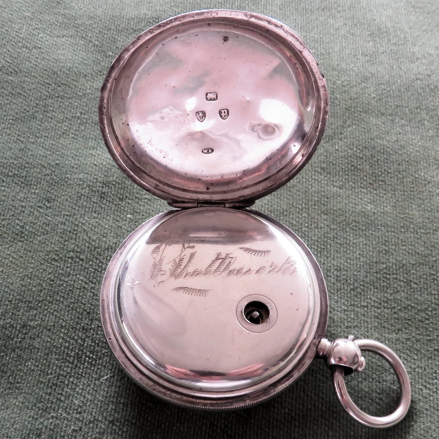 William Ehrhardt Sterling Silver Key Wind & Set Full Hunter Pocket Watch c.1916 - Intermittently Stopping