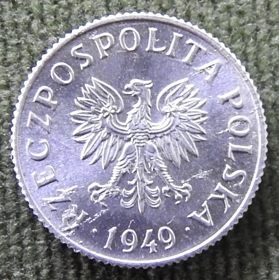 Poland 1949 1 Groszy Coin - Circulated