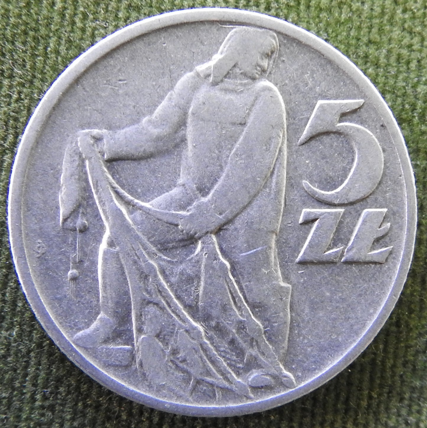 Poland 1959 5 Zlotys Fisherman With Net Coin - Circulated