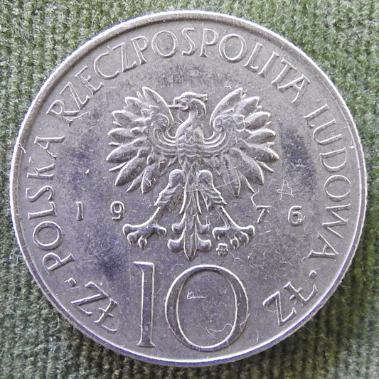 Poland 1976 10 Zlotys Adam Mickiewicz Coin - Circulated