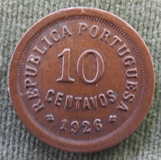 Portugal 1926 10 Centavos Liberty Head Coin