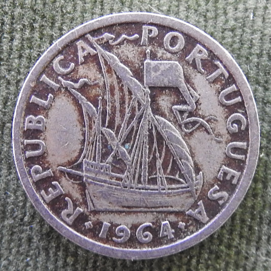 Portugal 1964 2 1/2 Escudos Ship Coin