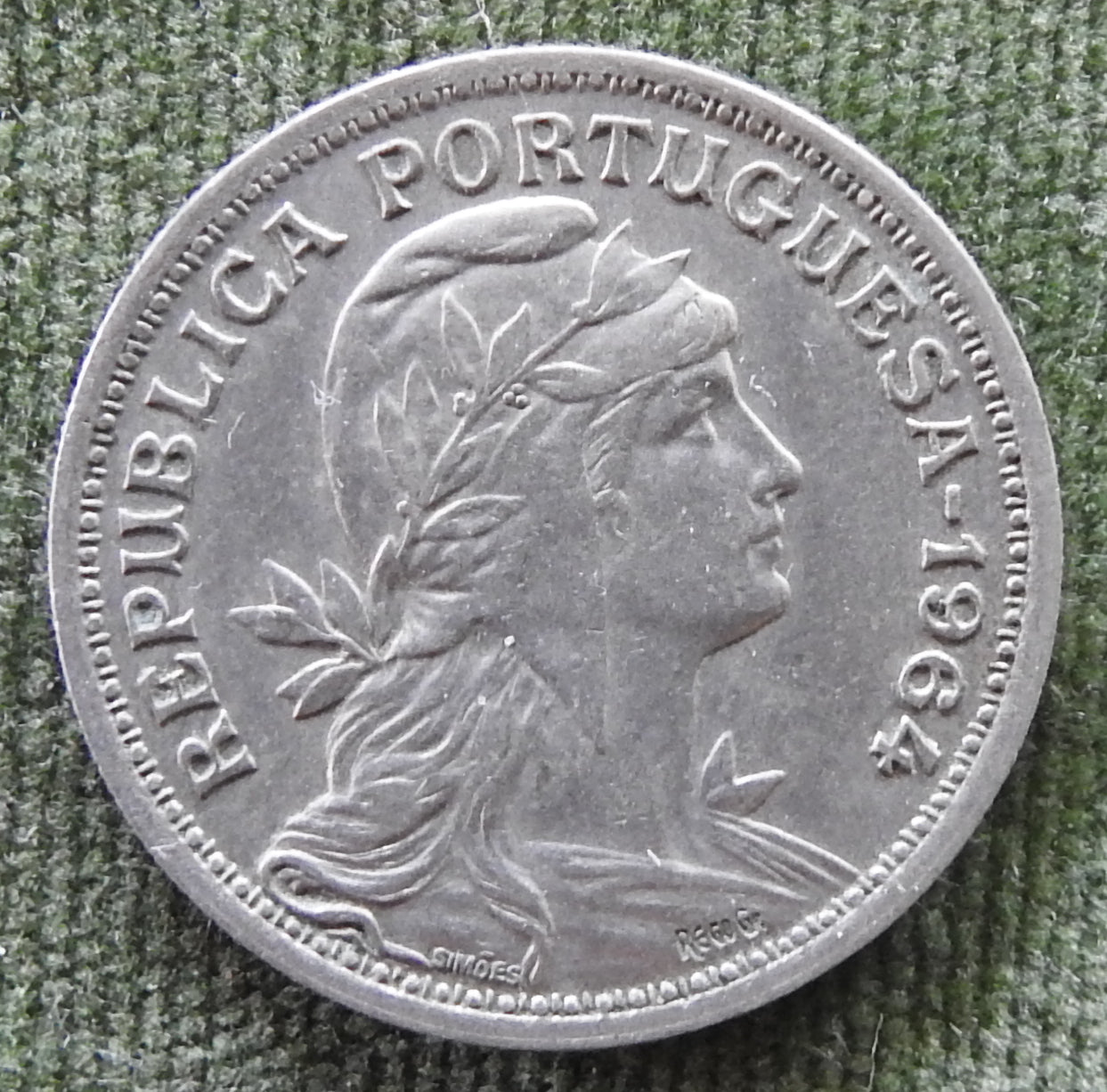 Portugal 1964 50 Centavos Allegory of Republic Coin