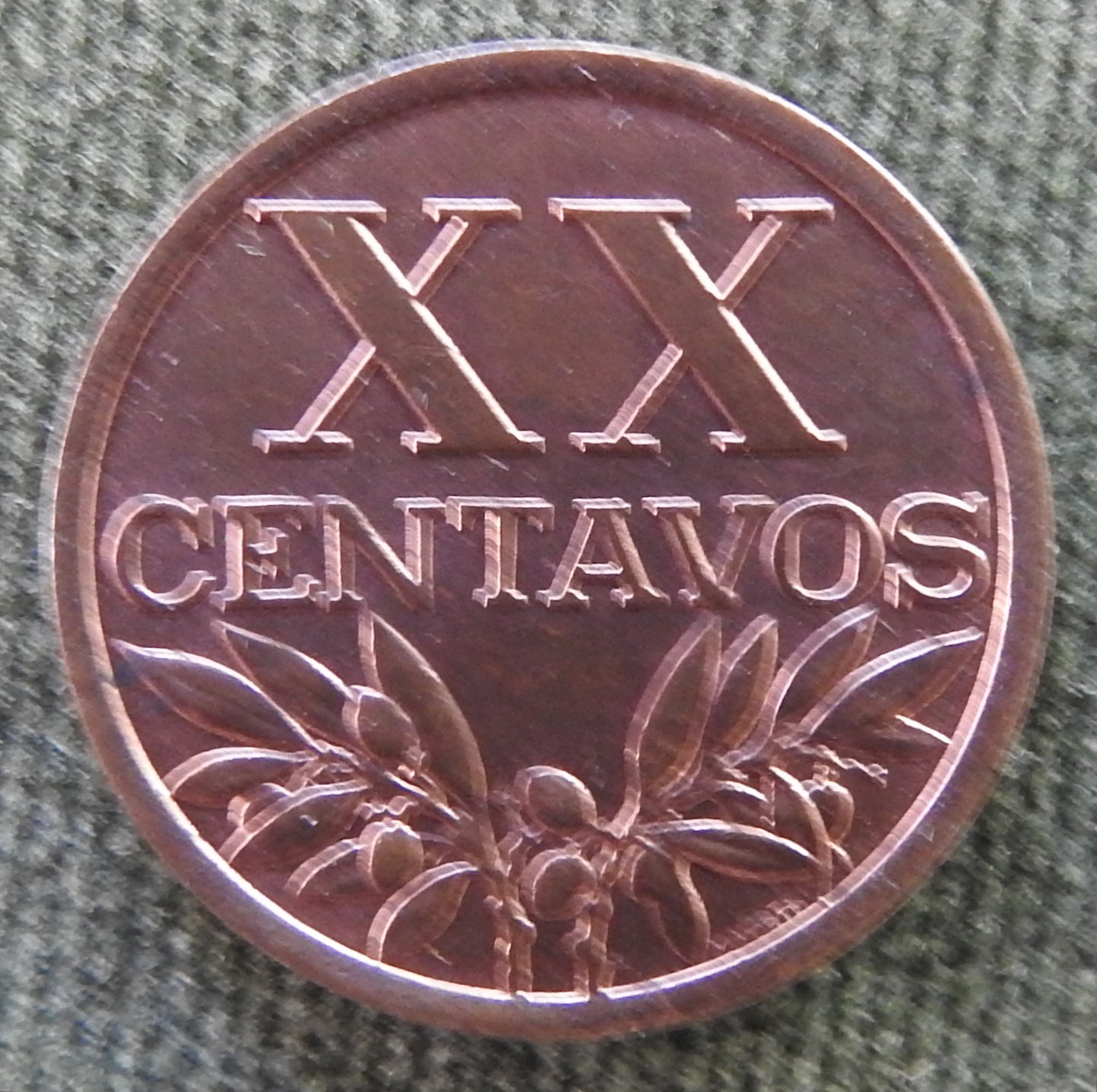 Portugal 1968 20 Centavos Olive Branches Coin