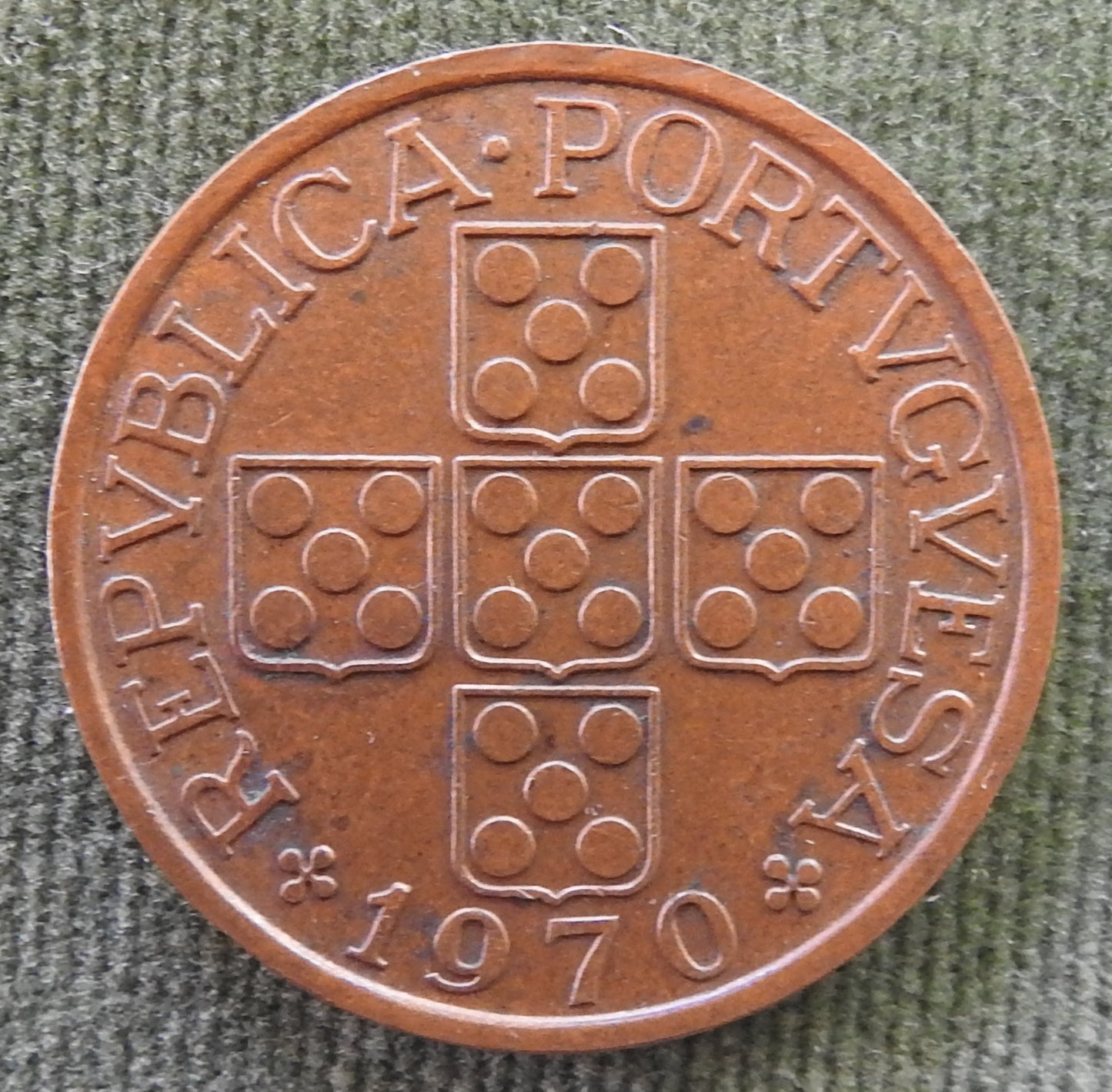 Portugal 1970 1 Escudo Five Wheat Ears Coin