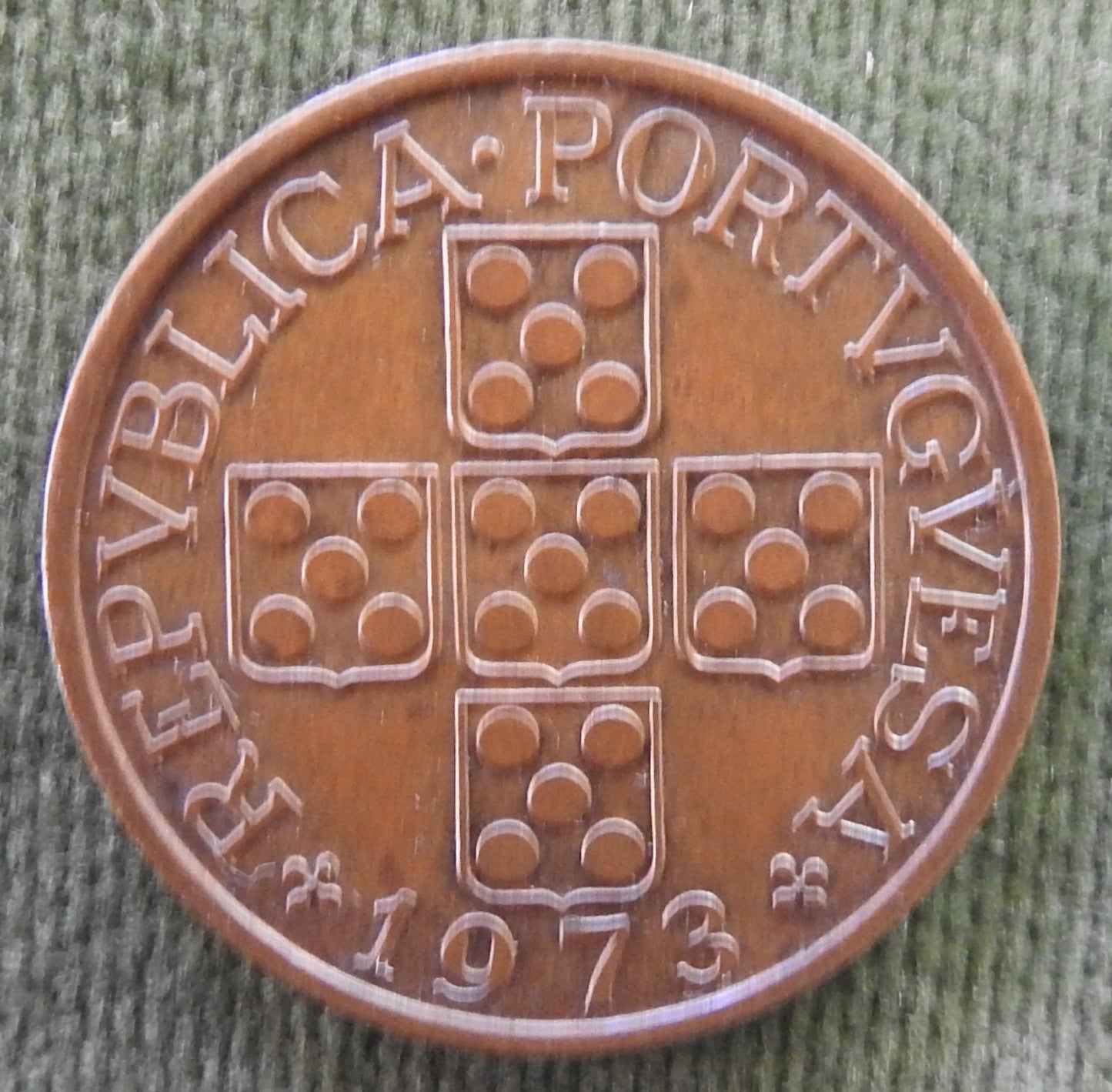 Portugal 1973 1 Escudo Five Wheat Ears Coin