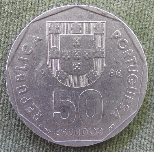 Portugal 1988 50 Escudos Stylized Boat Coin