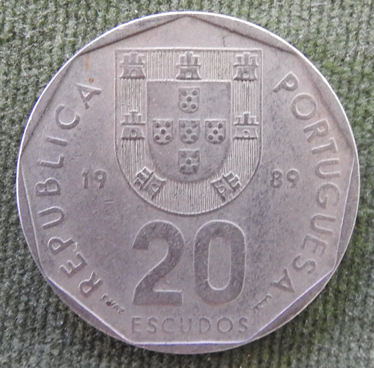 Portugal 1989 20 Escudos Nautical Compass Coin