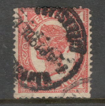 Queensland 1907 - 1910 1d One Penny Analine Red Queen Victoria Stamp