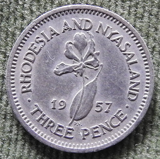 Rhodesia and Nyasaland 1957 Thee 3 Pence Coin - Circulated