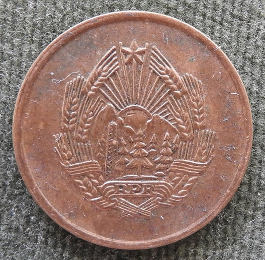 Romania 1956 S Bani Coin National Coat of Arms