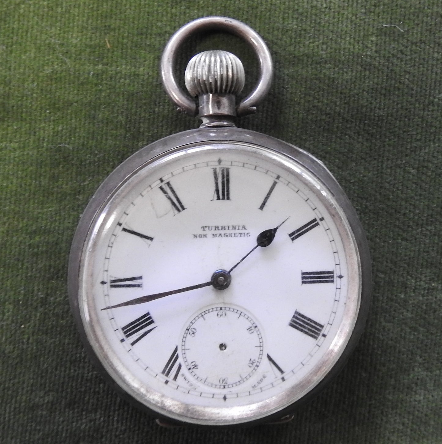 Rotherhams 925 Open Face Key Wind & Set Silver Pocket Watch c1916