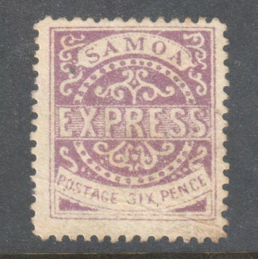 Samoa 1877 6d Six Pence Violet Express Stamp - Perf: 11.75-12.5