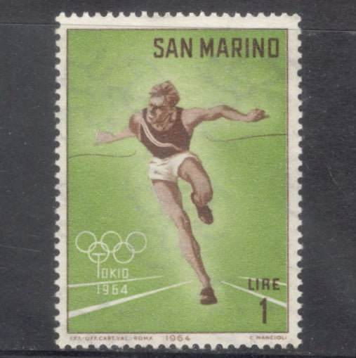 San Marino 1964 1 Lire Multicoloured Olympic Games Tokyo Japan Stamp - Perfin: 14.0