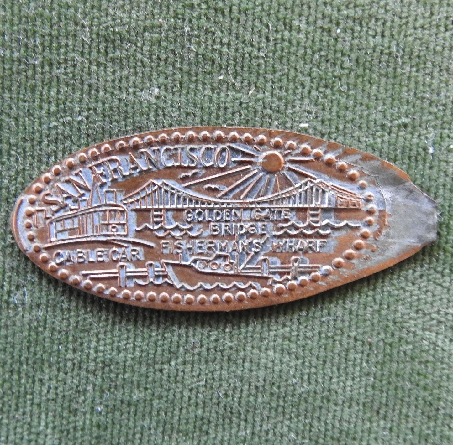 USA America San Francisco Souvenir Token - Copper