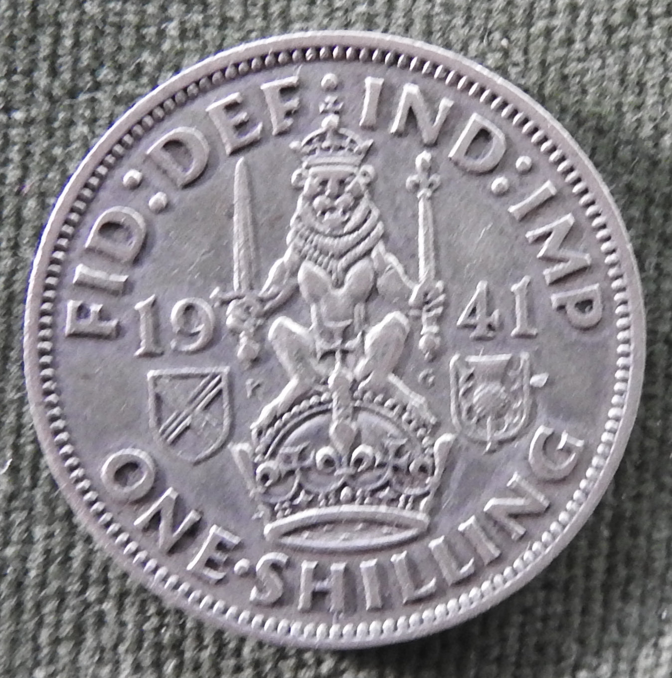 GB British UK Scottish 1941 1 Shilling King George VI Coin