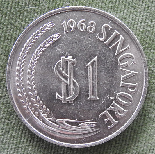 Singapore 1968 1 Dollar Coin Singapore Lion Symbol