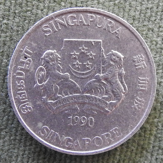 Singapore 1990 20 Cent Powder-Puff Plant Coin