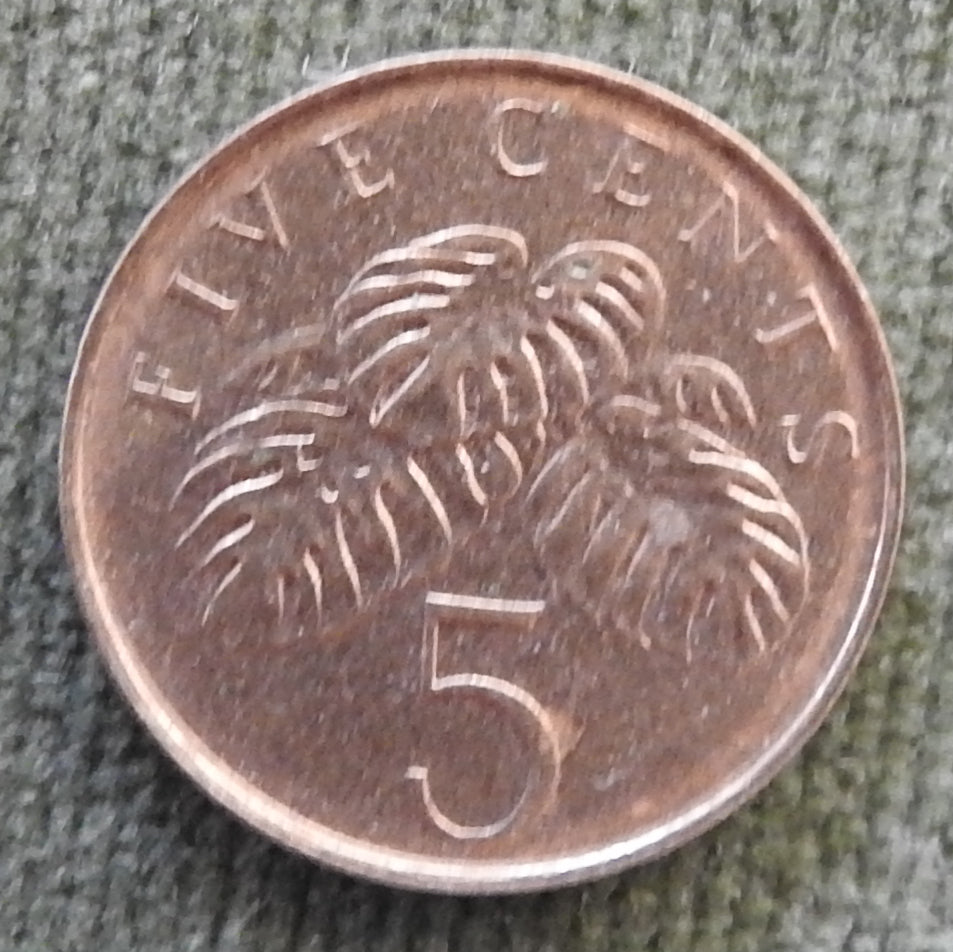 Singapore 2000 5 Cent Fruit Salad Plant Coin