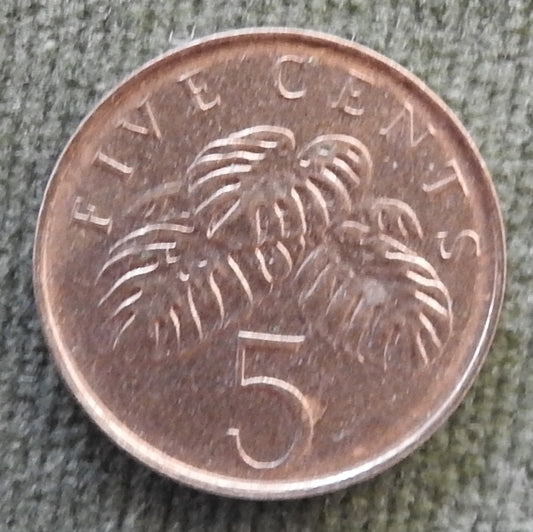 Singapore 2000 5 Cent Fruit Salad Plant Coin