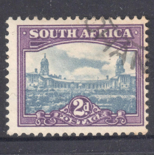 South Africa 1930 - 45 2 Pence brownish violet / multicoloured Local Motifs Stamp - Perfin:14