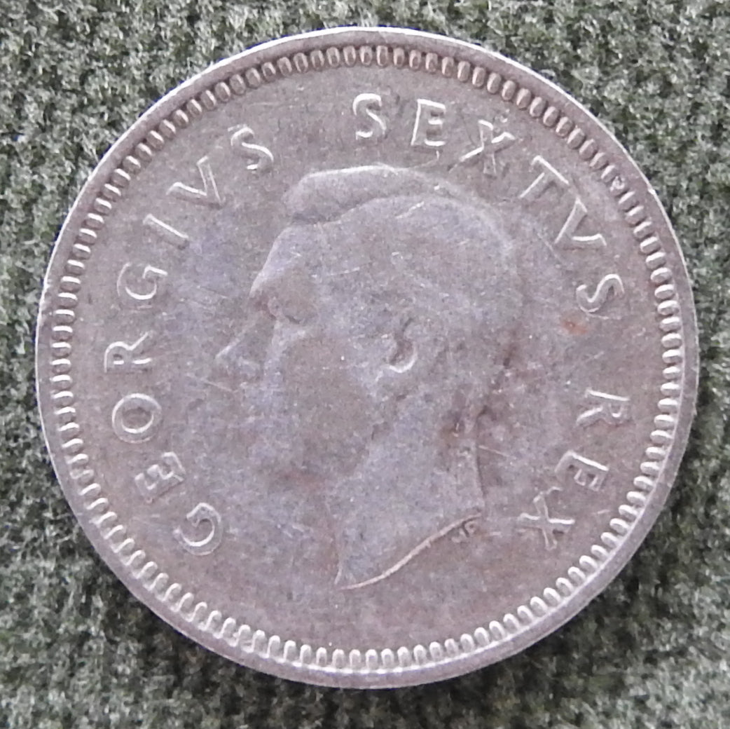South Africa 1952 3 Pence Coin
