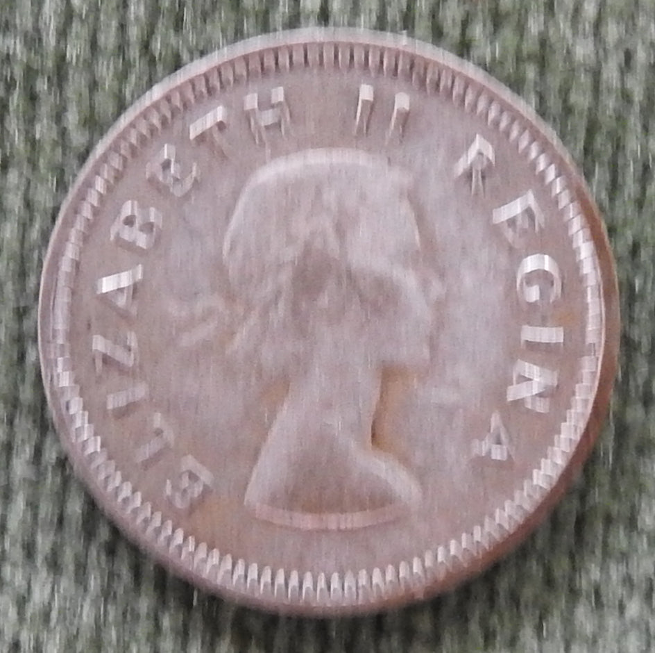 South Africa 1958 3d Three Pence Coin Queen Elizabeth II