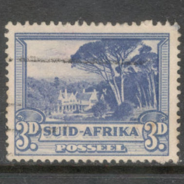 South Africa 1933 3d Ultramarine Local Motives Country name in Africans SUID-AFRIKA Stamp - Perf: 14.0