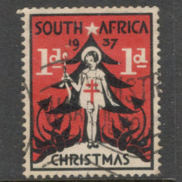 South Africa 1937 1d Multicoloured Christmas Country name in English SOUTH AFRICA Stamp - Perf: 14.0