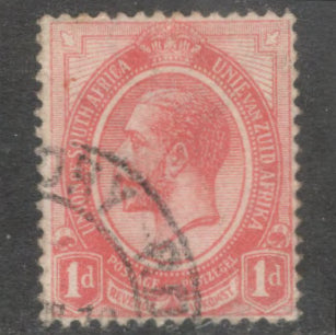 South Africa 1913 - 1922 1d Carmine King George V Stamp - Perf: 14.0