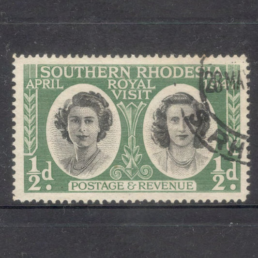 Southern Rhodesia 1947 1/2d Princess Elizabeth Royal Visit Green Stamp