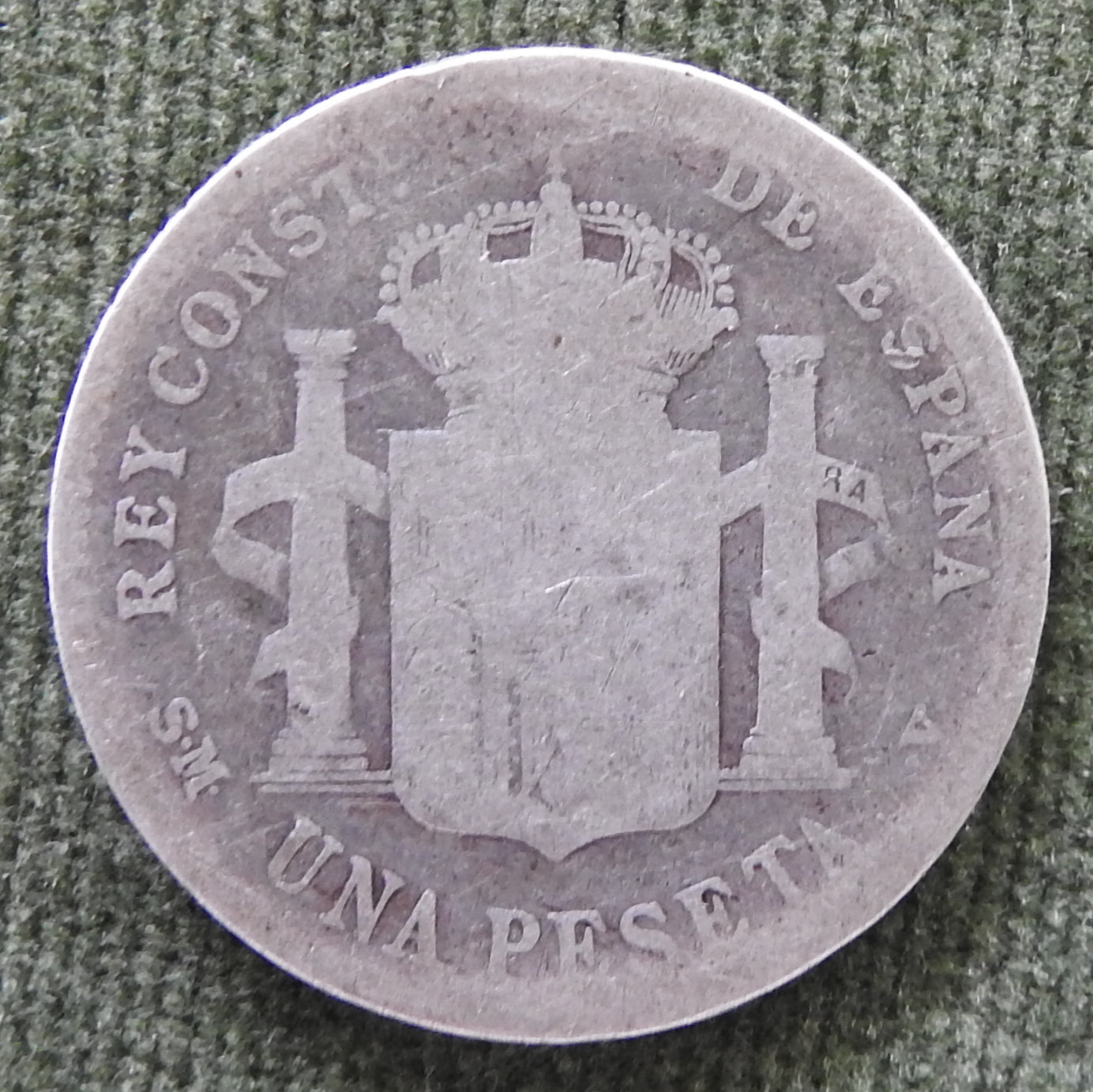 Spanish 1900 1 Peseta Silver Coin - Alfonso XIII