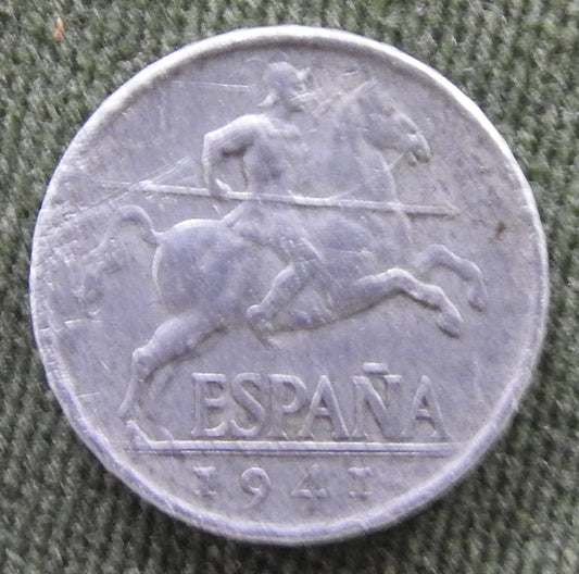 Spanish 1941 5 Centimos Coin Iberian Rider