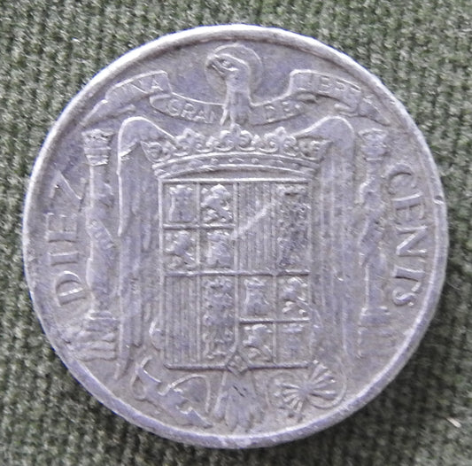 Spanish 1953 10 Centimos Coin Iberian Rider