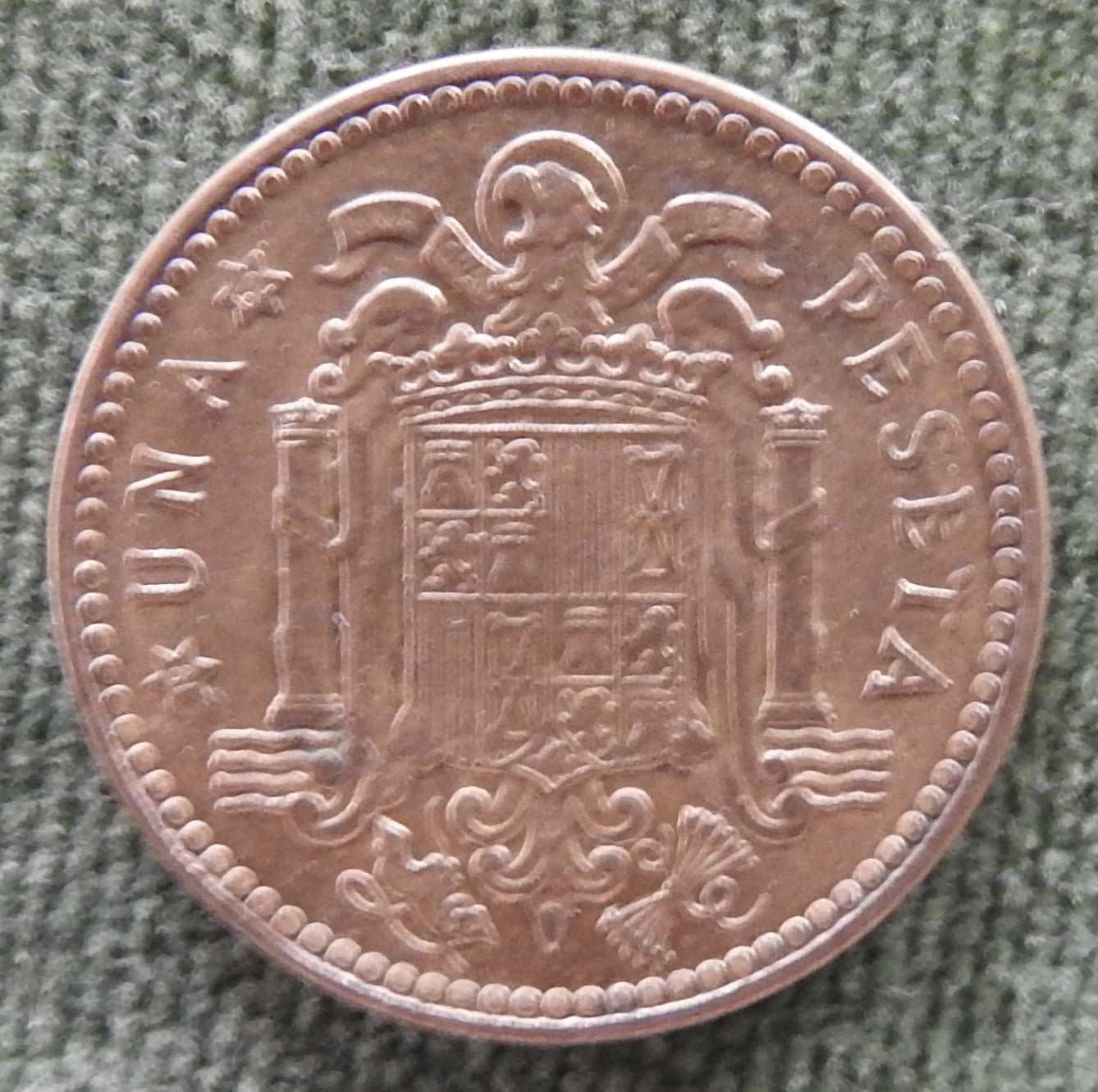 Spanish 1953 1 Peseta Coin Francisco Franco