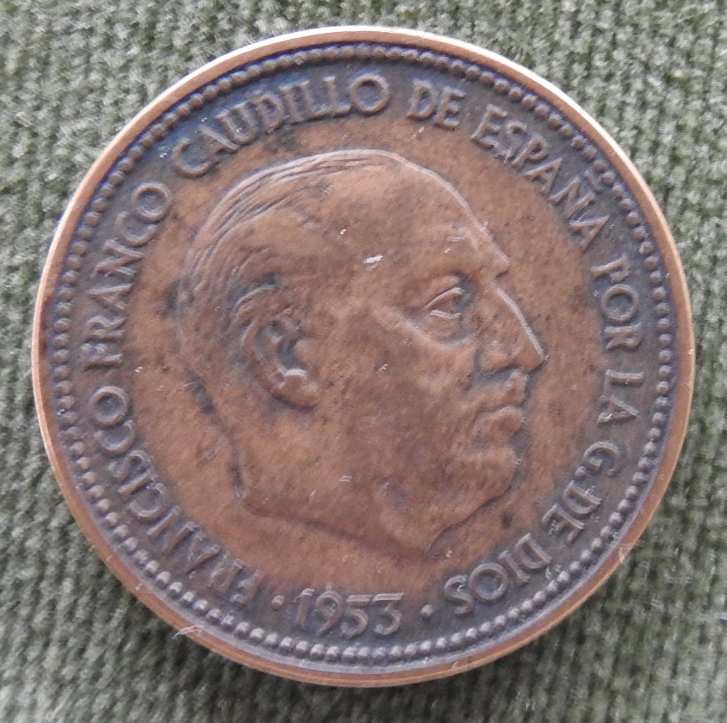 Spanish 1953 2.5 Pesetas Coin Francisco Franco