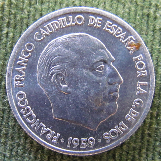 Spanish 1959 1 Centimos Coin - Circulated