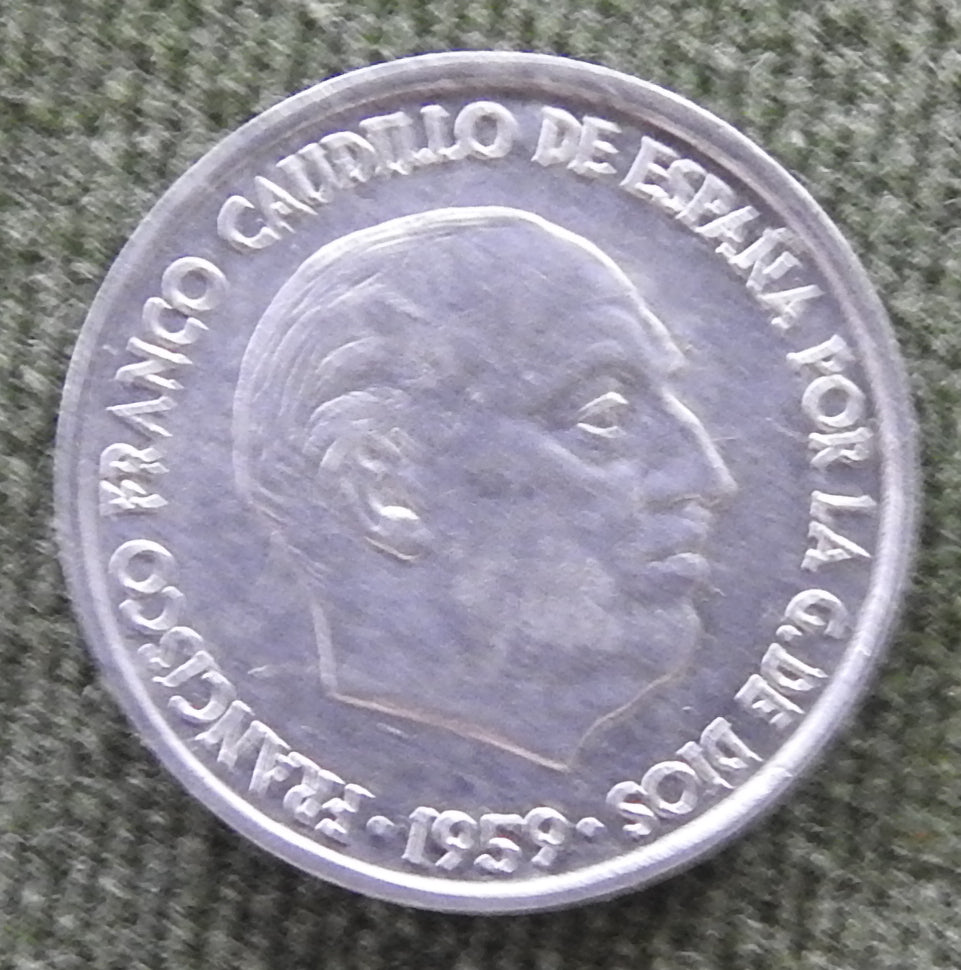 Spanish 1959 10 Centimos Coin Francisco Franco