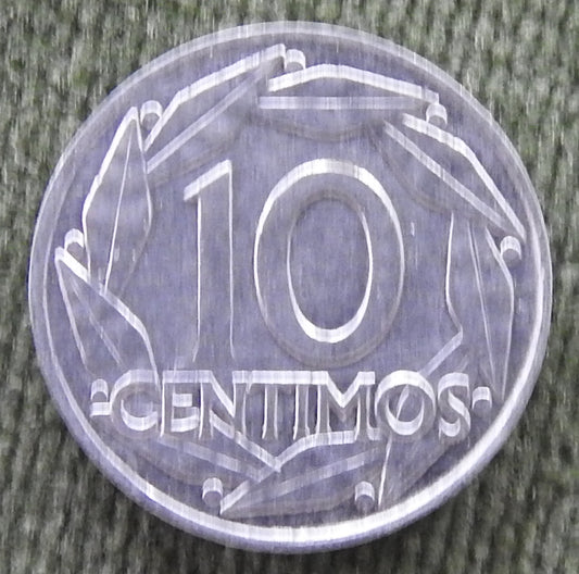 Spanish 1959 10 Centimos Coin Francisco Franco
