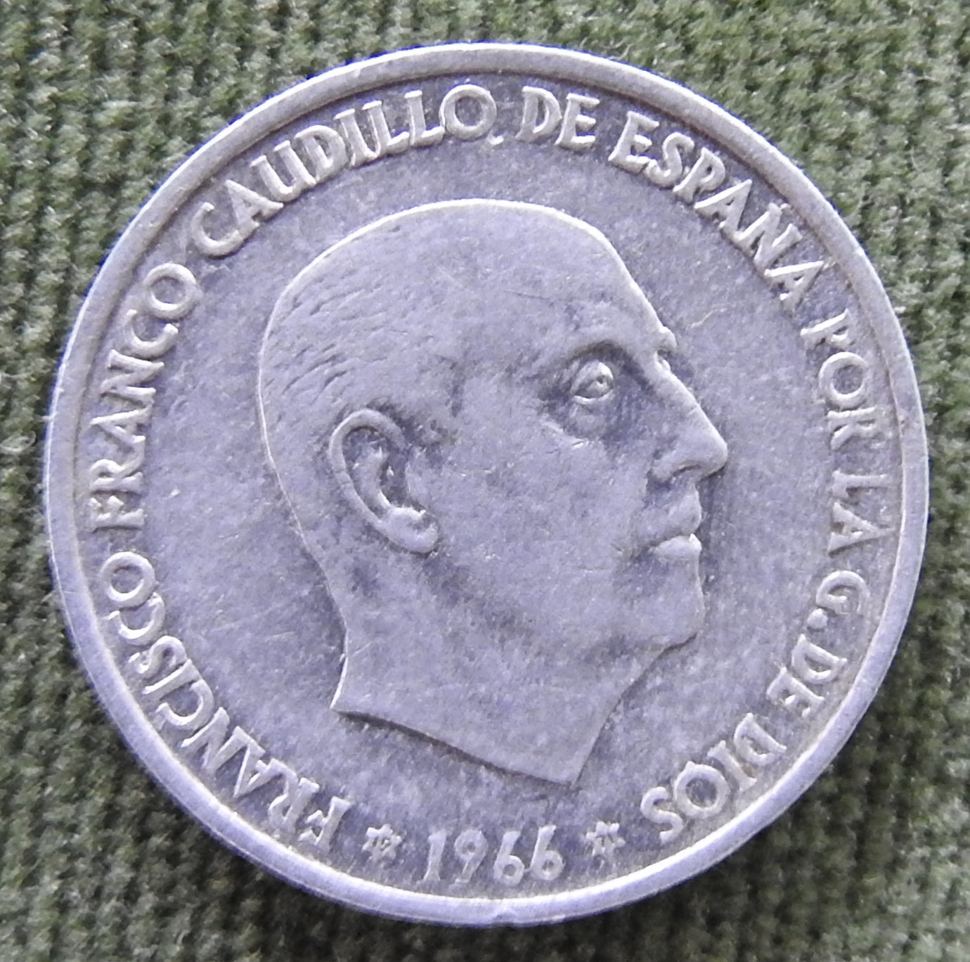 Spanish 1966 50 Centimos Coin Francisco Franco